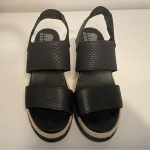 Sorel Womens Leather Joanie™ II Hi Slingback Wedge Sandal 6.5M
